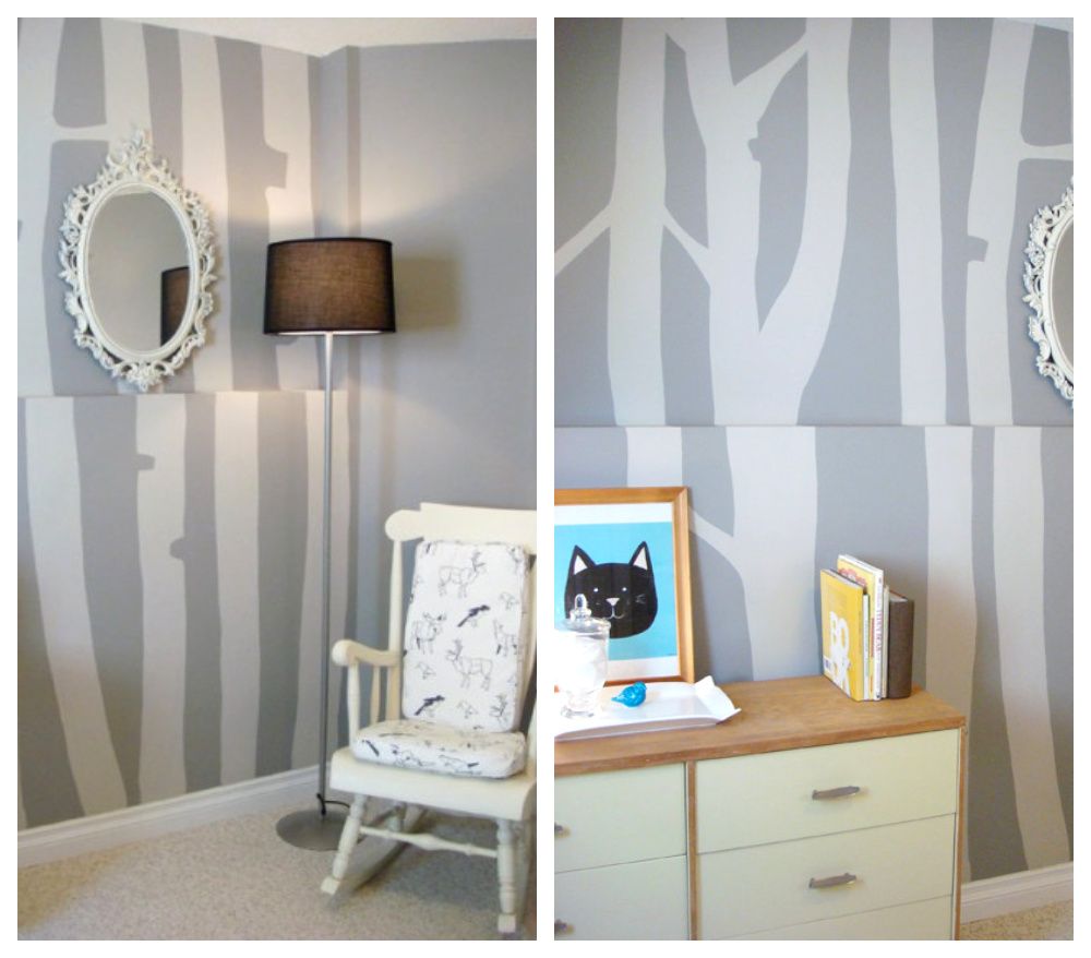 DIY Trend Birch Tree Wall Murals At Home With Natalie